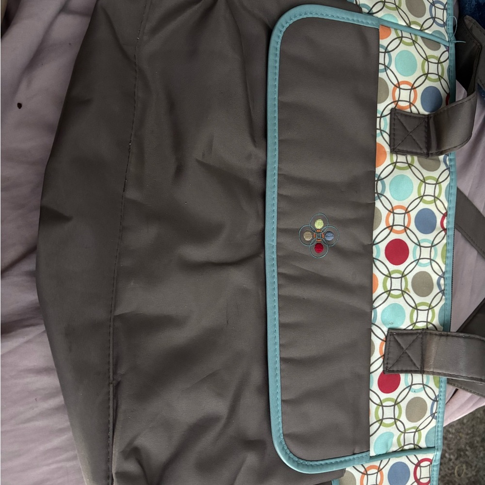 Gray diaper bag for babies